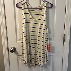 NWT 78 & sunny blue, yellow and white tunic tank